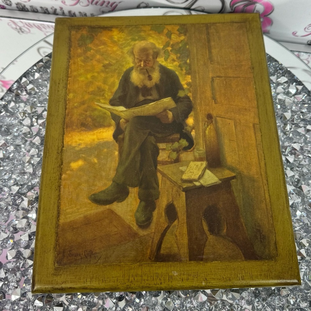 Wall decor Vintage Art Print with Gold and Brown Tones
